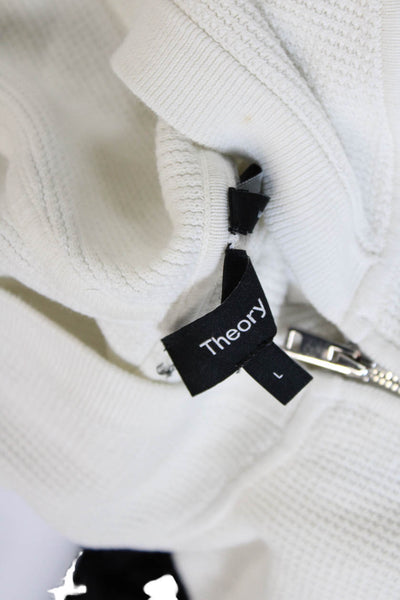 Theory Unisex Adults Waffle Knit Hoodies White Size L