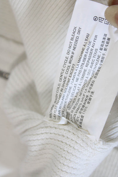 Theory Unisex Adults Waffle Knit Hoodies White Size L