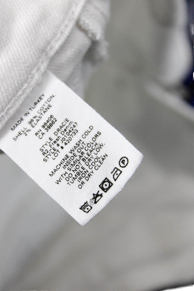 Theory Womens Cotton Zip Button Lined Skinny Leg Pants White Size EUR 26