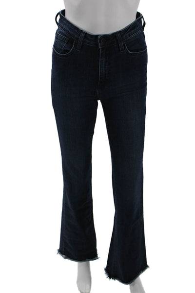 Just Black Womens Dark Wash High Rise Flared Jeans Blue Size 27