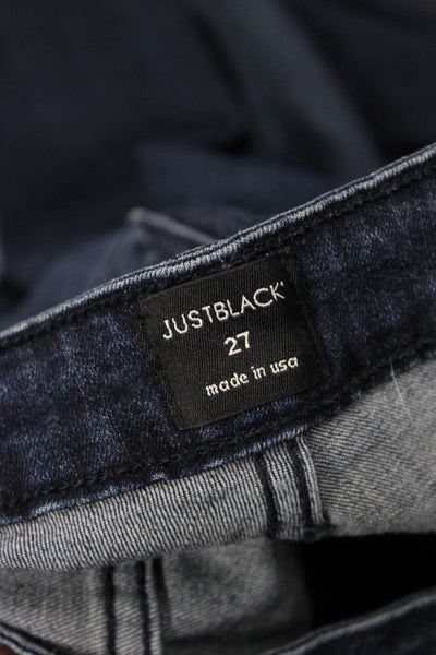 Just Black Womens Dark Wash High Rise Flared Jeans Blue Size 27