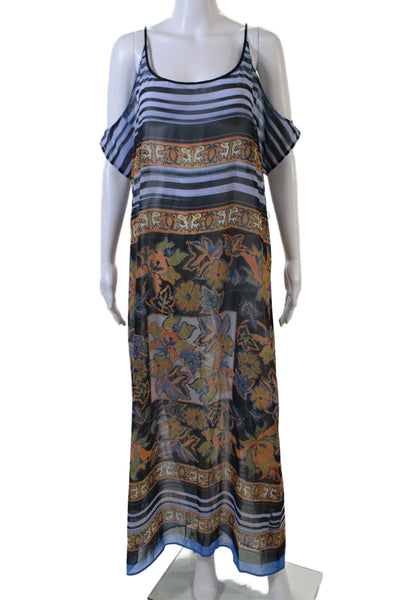 Clover Canyon Womens Cold Shoulder Maxi Dress Multi Colored Size Medium