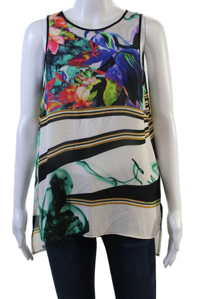 Clover Canyon Womens Floral Print Tank Top Multi Colored Size Medium