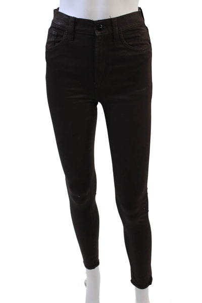 Joes Jeans Womens Zipper Fly Charlie High Rise Skinny Jeans Bronw Size 24