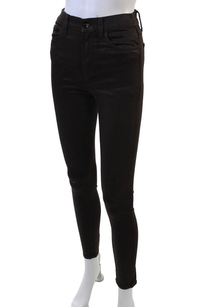 Joes Jeans Womens Zipper Fly Charlie High Rise Skinny Jeans Bronw Size 24