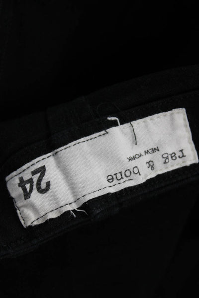 Rag & Bone Womens Zipper Fly High Rise Skinny Jeans Black Denim Size 24