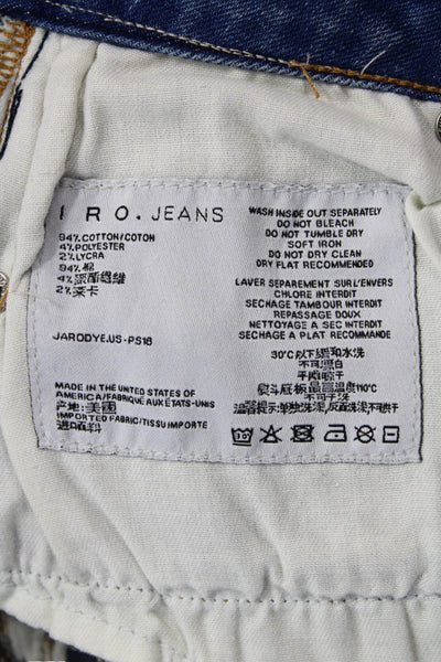 IRO Jeans Womens Zipper Fly High Rise Ombre Skinny Jeans White Blue Size 26