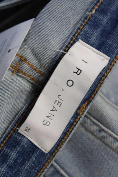 IRO Jeans Womens Zipper Fly High Rise Ombre Skinny Jeans White Blue Size 26