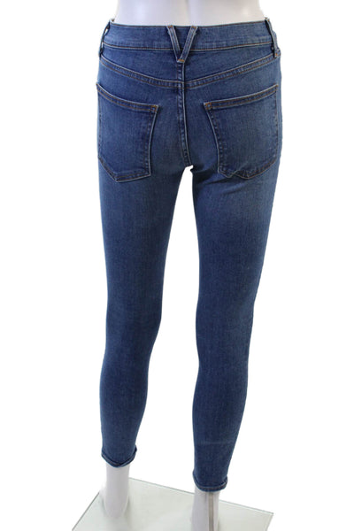 Veronica Beard Jeans Womens Button Fly High Rise Skinny Jeans Blue Size 24