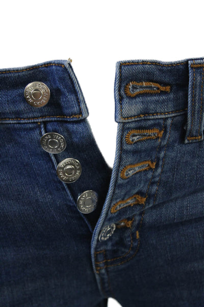 Veronica Beard Jeans Womens Button Fly High Rise Skinny Jeans Blue Size 24