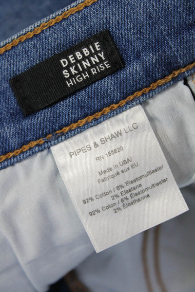 Veronica Beard Jeans Womens Button Fly High Rise Skinny Jeans Blue Size 24