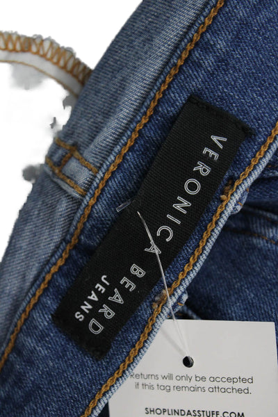Veronica Beard Jeans Womens Button Fly High Rise Skinny Jeans Blue Size 24