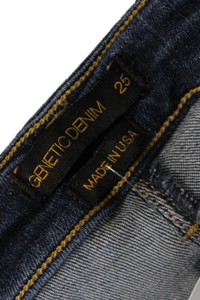 Genetic Denim Womens Zipper Fly Mid Rise Medium Wash Skinny Jeans Blue Size 25