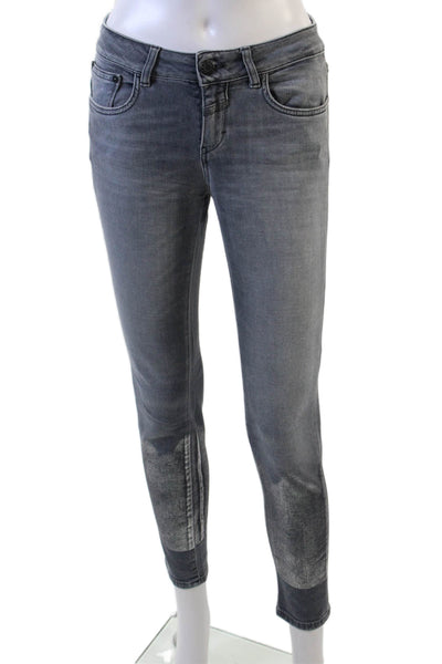 Closed Womens Zipper Fly Mid Rise Skinny Ankle Jeans Gray Denim Size 25