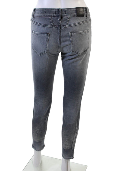 Closed Womens Zipper Fly Mid Rise Skinny Ankle Jeans Gray Denim Size 25