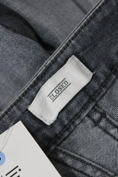 Closed Womens Zipper Fly Mid Rise Skinny Ankle Jeans Gray Denim Size 25