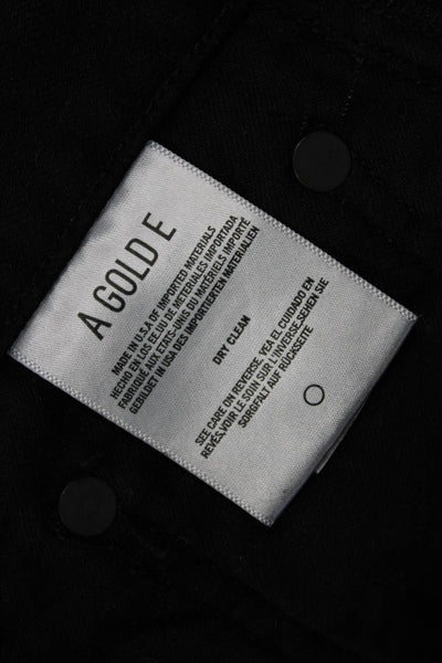 Agolde Womens Zipper Fly Coated Denim Mini Skirt Black Size 24