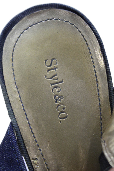 See by Chloe Womens Denim Platform Wedges Blue Size 8