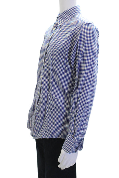 Brooks Brothers Mens Cotton Long Sleeve Button Up Gingham Shirt Blue Size M