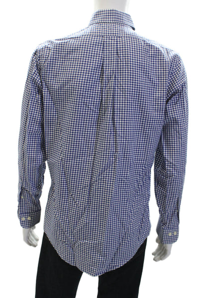 Brooks Brothers Mens Cotton Long Sleeve Button Up Gingham Shirt Blue Size M
