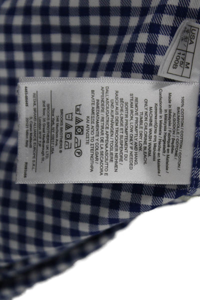 Brooks Brothers Mens Cotton Long Sleeve Button Up Gingham Shirt Blue Size M