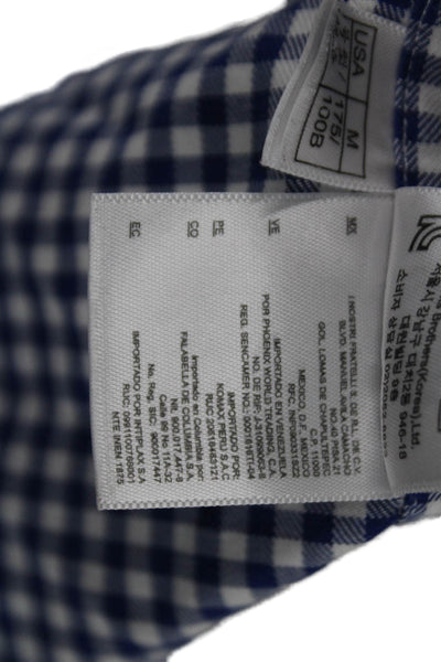 Brooks Brothers Mens Cotton Long Sleeve Button Up Gingham Shirt Blue Size M