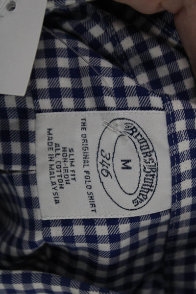 Brooks Brothers Mens Cotton Long Sleeve Button Up Gingham Shirt Blue Size M