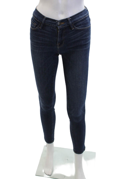 Frame Womens Le Skinny De Jeanne Dark Wash Skinny Jeans Blue Size 25
