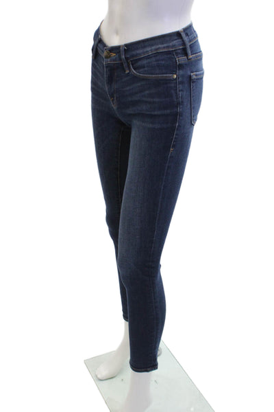 Frame Womens Le Skinny De Jeanne Dark Wash Skinny Jeans Blue Size 25