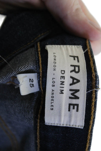 Frame Womens Le Skinny De Jeanne Dark Wash Skinny Jeans Blue Size 25