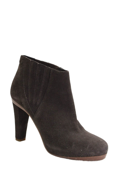 Roberto Del Carlo Womens Suede Block Heel Ankle Booties Brown Size 8