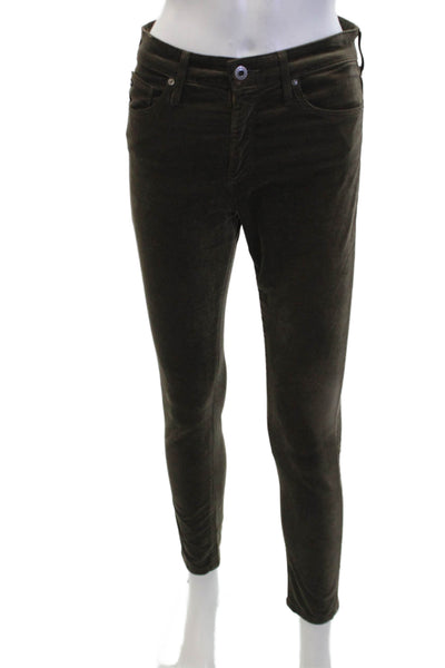 AG Adriano Goldschmied Womens The Farrah Skinny Leg Pants Brown Size 26