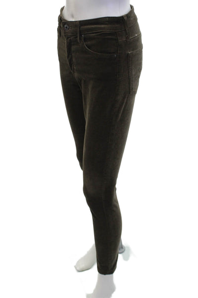 AG Adriano Goldschmied Womens The Farrah Skinny Leg Pants Brown Size 26