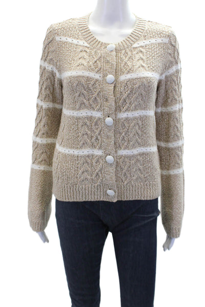 Knitss Womens Cardigan Sweater Beige Size M