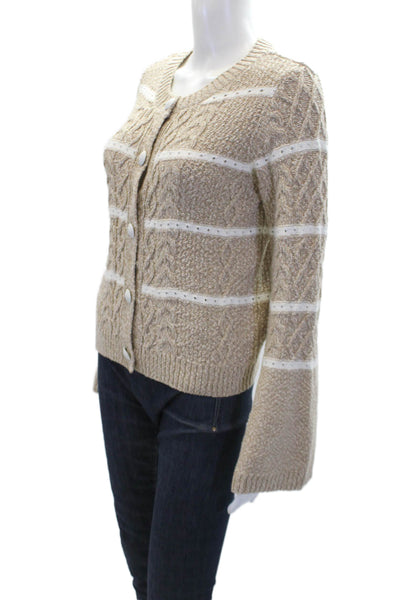 Knitss Womens Cardigan Sweater Beige Size M