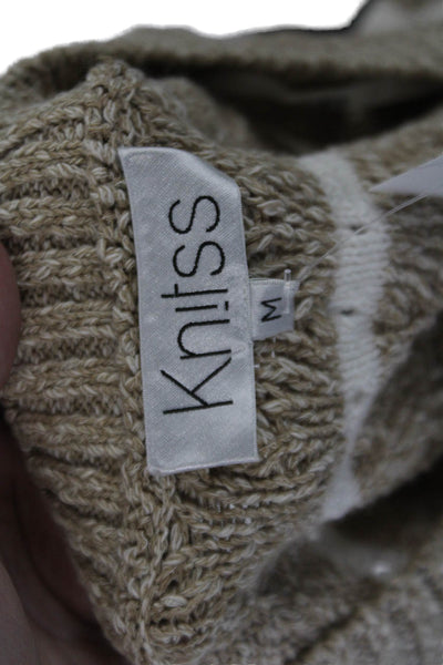 Knitss Womens Cardigan Sweater Beige Size M