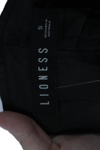 Lioness Womens Linen Zip Back Sleeveless Corset Blouse Top Black Size S