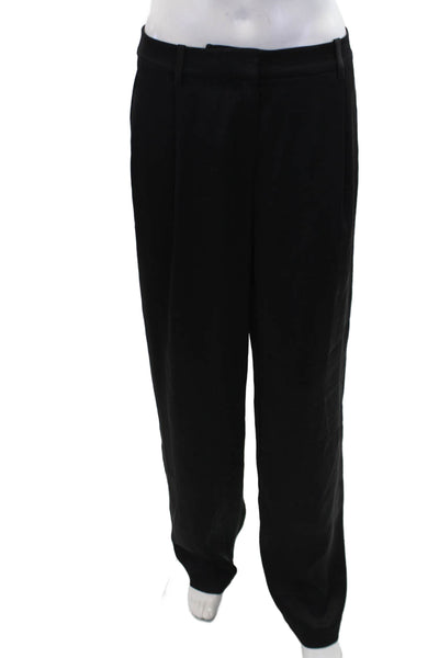 Samsoe & Samsoe Womens Flat Front Straight Leg Trouser Pants Black Size M