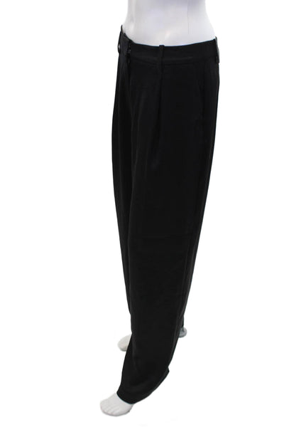 Samsoe & Samsoe Womens Flat Front Straight Leg Trouser Pants Black Size M