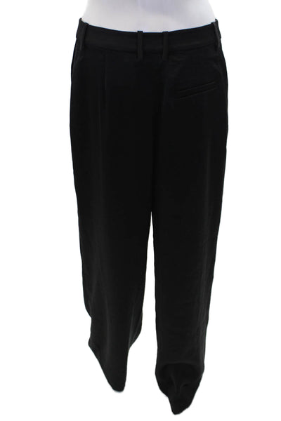 Samsoe & Samsoe Womens Flat Front Straight Leg Trouser Pants Black Size M