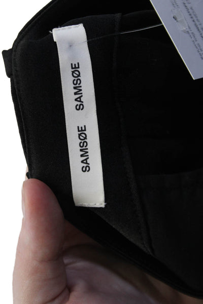Samsoe & Samsoe Womens Flat Front Straight Leg Trouser Pants Black Size M