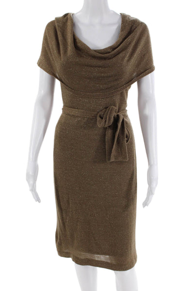 David Meister Womens Off The Shoulder Sweater Dress Brown Size 4