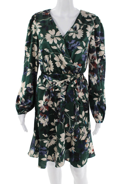 Nicole Miller Womens Floral Mini Dress Green Size XS
