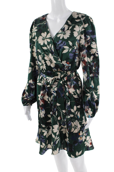 Nicole Miller Womens Floral Mini Dress Green Size XS