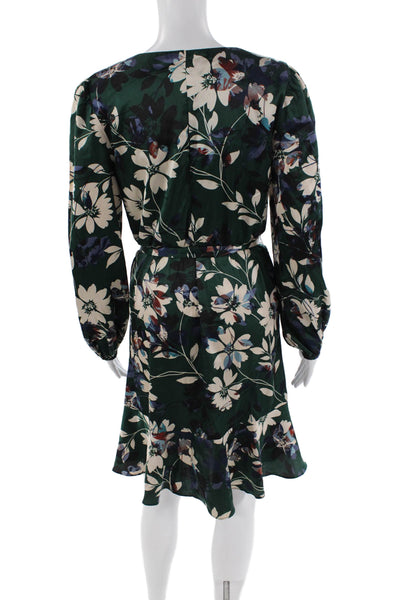 Nicole Miller Womens Floral Mini Dress Green Size XS