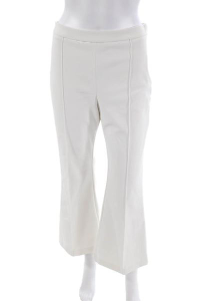 Adam Lippes Womens High Waisted Slim Fit Flare Leg Tailored Pants White Size M