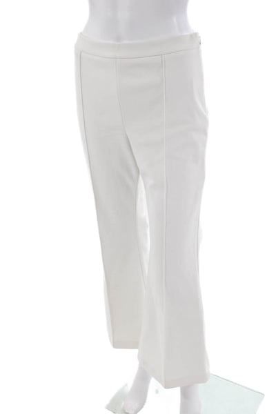 Adam Lippes Womens High Waisted Slim Fit Flare Leg Tailored Pants White Size M