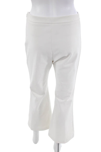 Adam Lippes Womens High Waisted Slim Fit Flare Leg Tailored Pants White Size M