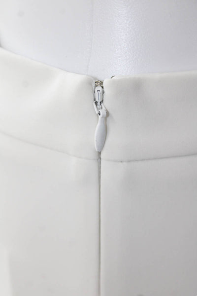 Adam Lippes Womens High Waisted Slim Fit Flare Leg Tailored Pants White Size M