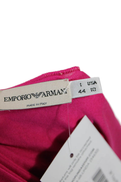 Emporio Armani Womens Sleeveless V-Neck Ruched Side Tank Top Hot Pink Size 1